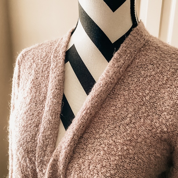 Old Navy Pink/Mauve Open Front Long Cardigan Sweater With Pockets - Picture 5 of 6